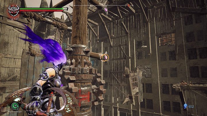 Teraz musisz uderzyć w koło zębate, aby wprawić w ruch trapez - Blizna | Solucja do gry Darksiders 3 - Darksiders 3 - poradnik do gry