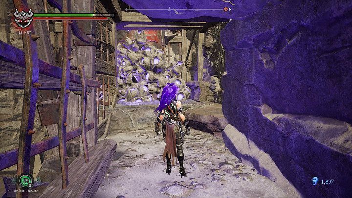 Przy użyciu esencji siły rozbij ścianę blokującą mechanizm koła zębatego - Blizna | Solucja do gry Darksiders 3 - Darksiders 3 - poradnik do gry