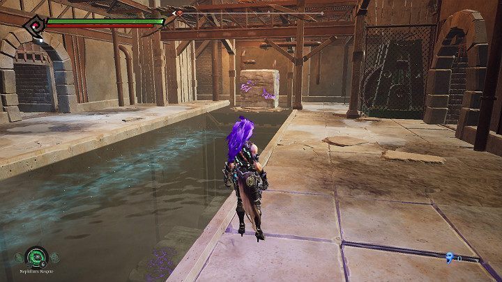 Głaz prześlizgnie się po tafli lodu i wsunie się na przycisk, otwierając drzwi - Niziny - Blizna | Solucja do gry Darksiders 3 - Darksiders 3 - poradnik do gry