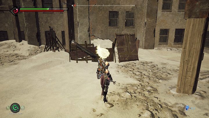 Za barykadą znajduje się wąskie przejście - Niziny - Blizna | Solucja do gry Darksiders 3 - Darksiders 3 - poradnik do gry