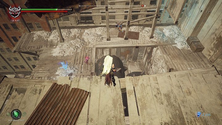 Na dole czeka na Ciebie walka z kilkoma przeciwnikami i dusze do zebrania - Niziny - Blizna | Solucja do gry Darksiders 3 - Darksiders 3 - poradnik do gry