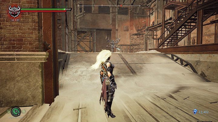 Wyjdź na zewnątrz, zlikwiduj przeciwnika i wejdź schodami na górę - Niziny - Blizna | Solucja do gry Darksiders 3 - Darksiders 3 - poradnik do gry