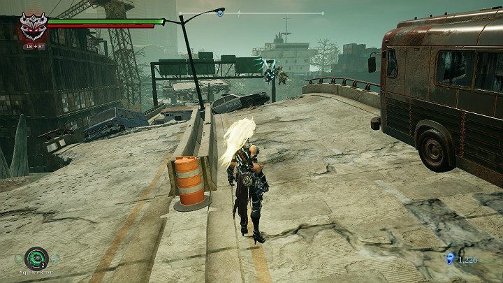 Wskocz na most i przygotuj się na starcie z dwoma przeciwnikami - Ziemia Kości cz. 2 (Zatopiona dzielnica) | Solucja do gry Darksiders 3 - Darksiders 3 - poradnik do gry