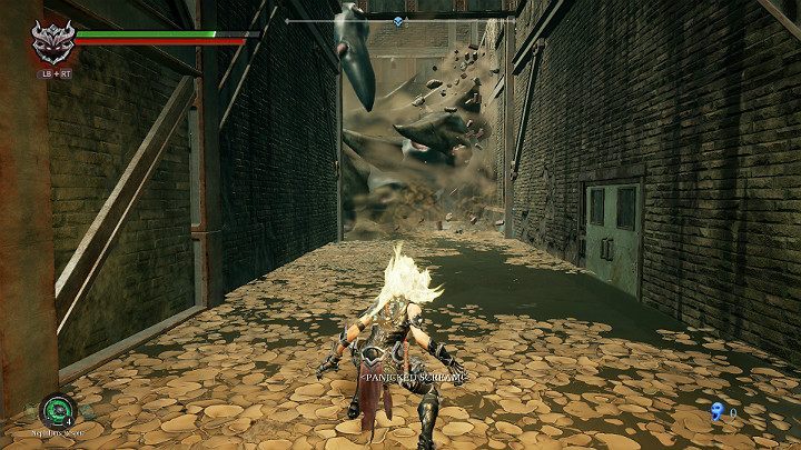 Gdy będziesz przechodzić przez korytarz, wielka macka rozbije ścianę - Ziemia Kości cz. 2 (Zatopiona dzielnica) | Solucja do gry Darksiders 3 - Darksiders 3 - poradnik do gry