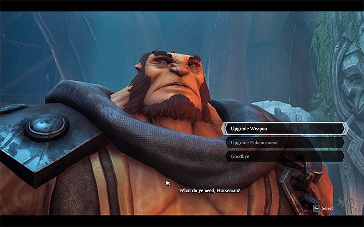 Jeśli wszystko poprawnie wykonałeś, to po krótkiej wymianie zdań z Ulthanem wyświetli się menu Kuźni, w którym można ulepszać bronie oraz udoskonalenia - Dlaczego nie mogę skorzystać z Kuźni Stwórcy w Darksiders 3? - Darksiders 3 - poradnik do gry