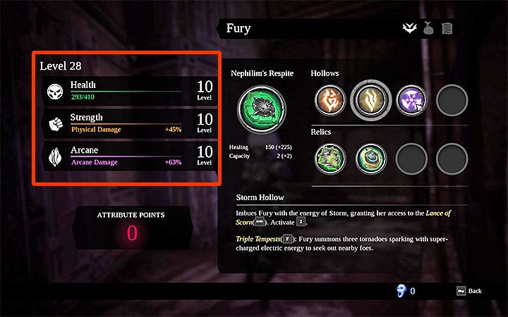Dla przypomnienia punkty atrybutów wydaje się na rozwój trzech głównych statystyk Furii - Zdrowia (Health), Siły (Strength) oraz Magii (Arcane) - Czy można ponownie wydać punkty atrybutów w Darksiders 3? - Darksiders 3 - poradnik do gry