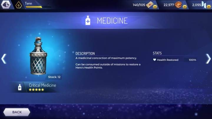 Critical Medicine: odnawia 100% punktów zdrowia - Jak zregenerować życie bohatera - leczenie w AC Rebellion - Assassins Creed Rebellion - poradnik do gry