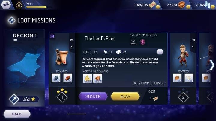 Ilość misji jest zależna od regionu - Rodzaje misji w Assassins Creed Rebellion - Assassins Creed Rebellion - poradnik do gry