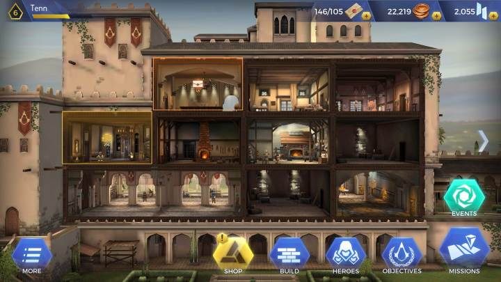 Nowe poziomy doświadczenia odblokowują przede wszystkim dostęp do nowych pomieszczeń - Jak zdobywać doświadczenie w AC Rebellion? - Assassins Creed Rebellion - poradnik do gry