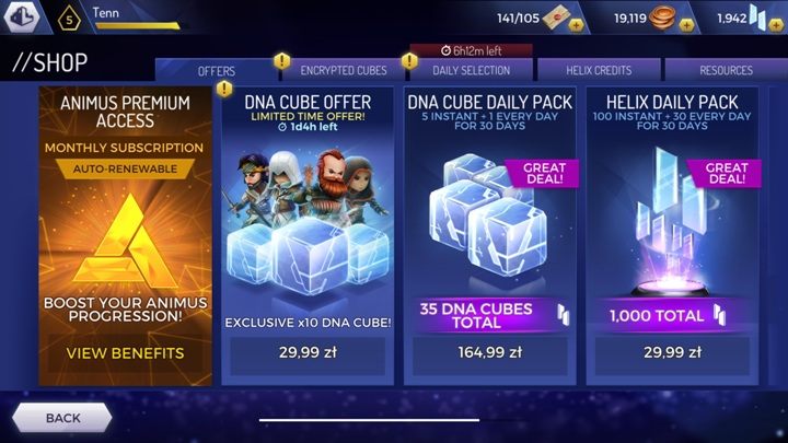 W zakładce offers możesz zakupić pakiety, które obecnie mają najlepsze ceny - Co mogę kupić w sklepie w Assassins Creed Rebellion? - Assassins Creed Rebellion - poradnik do gry