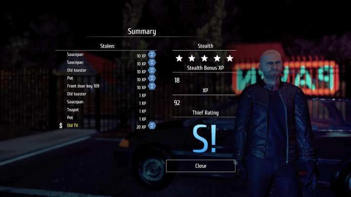 Celem każdego włamania jest uzyskanie oceny S, by zdobyć możliwie najwięcej punktów doświadczenia. - Kradzież i sprzedaż łupów w Thief Simulator - Thief Simulator - poradnik do gry