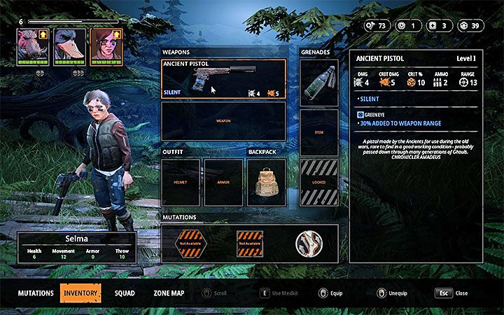 Pistolet z tłumikiem (Ancient Pistol) ma na wyposażeniu Selma - Jak zdobywać ciche bronie w Mutant Year Zero? - Mutant Year Zero - poradnik do gry