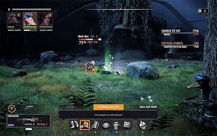 Inny pomysł na rozpoczęcie bitwy to zaatakowanie bota medycznego, który ukrywa się poza obozowiskiem - The Fallen Angel - Atlas świata Mutant Year Zero - Mutant Year Zero - poradnik do gry