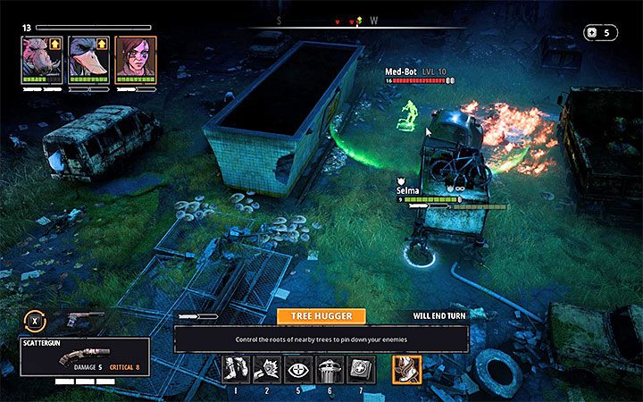 Najbardziej kłopotliwi przeciwnicy spośród tych przebywających w tunelu to Pyro oraz Med-Bot - Cave of Fear - Atlas świata Mutant Year Zero - Mutant Year Zero - poradnik do gry