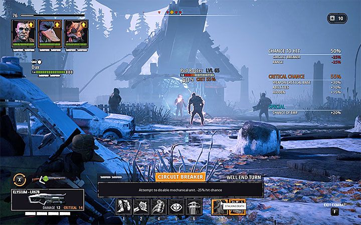 Do drugiej bitwy dochodzi w dalszej części mapy, po dotarciu do miejsca, w którym stoi Elder - Mauzoleum Przedmieścia | Solucja Mutant Year Zero Seed of Evil - Mutant Year Zero - poradnik do gry