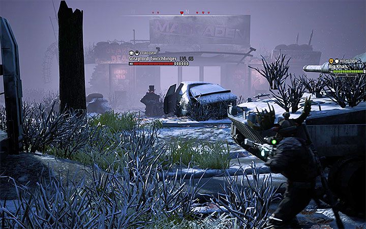 Obok największego budynku powinien też początkowo stać mini-boss - Scraplord Twitchfinger - Sala Elektrycznych Trumien | Solucja Mutant Year Zero Seed of Evil - Mutant Year Zero - poradnik do gry