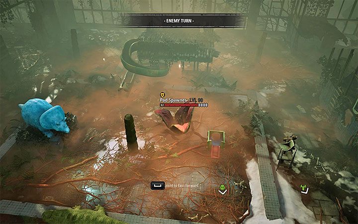W przypadku udanej próby opętania najlepszą taktyką działania jest nasłanie Sect Tanka na jeden z dwóch Pod Spawnerów - Ogród Jyko | Solucja Mutant Year Zero Seed of Evil - Mutant Year Zero - poradnik do gry