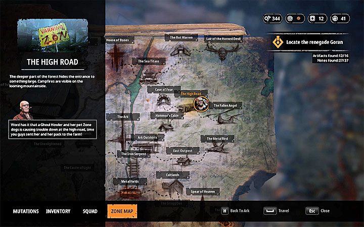 Po otrzymaniu informacji możesz podświetlić daną lokację na mapie świata i otrzymać potwierdzenie, że dostępna jest na niej nowa aktywność - Opcjonalne powroty do starych lokacji | Solucja Mutant Year Zero Seed of Evil - Mutant Year Zero - poradnik do gry