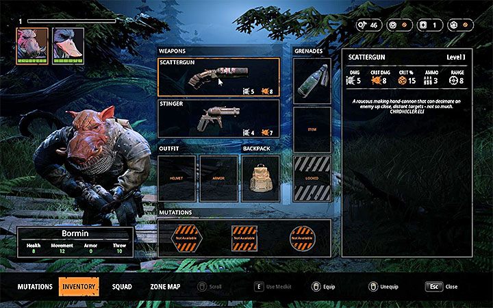 Bormin to jedna z dwóch grywalnych postaci od samego początku kampanii - Drużyna, lista członków drużyny w Mutant Year Zero - Mutant Year Zero - poradnik do gry