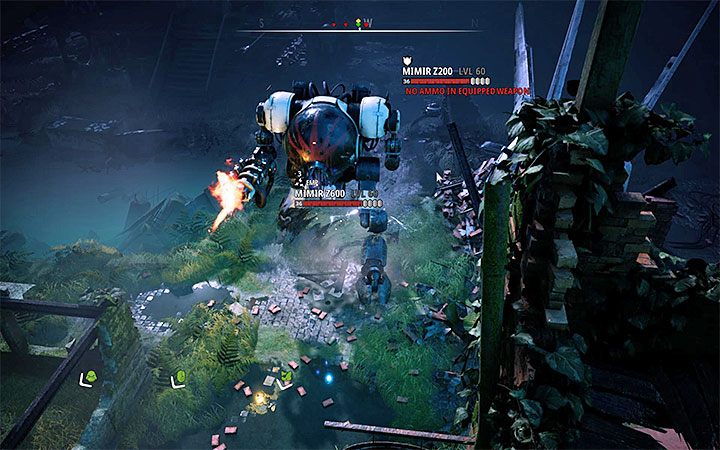 Mimir Z600 to potężny mech, który może atakować drużynę i przebijać się przez budynki - Walka z trudnymi przeciwnikami w Mutant Year Zero - Mutant Year Zero - poradnik do gry