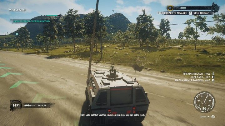 W dalszej części eskortowania Cezara zaczną was atakować pojazdy wroga - jeżdżące, jak i latające - Just Cause 4: Wiatrołaz Burzołap - solucja, opis przejścia - Just Cause 4 - poradnik do gry
