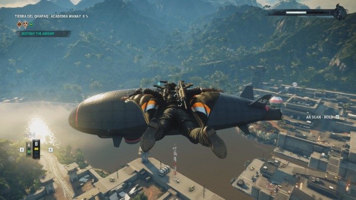 Za pomocą wingsuita dostań się na szczyt sterowca. - Just Cause 4: Sterowiec - jak zniszczyć? - Just Cause 4 - poradnik do gry