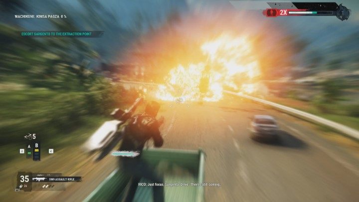 W trakcie jazdy będziesz stale atakowany przez wrogów - Just Cause 4: Za liniami wroga (Zadania Sargento) - solucja, opis przejścia - Just Cause 4 - poradnik do gry