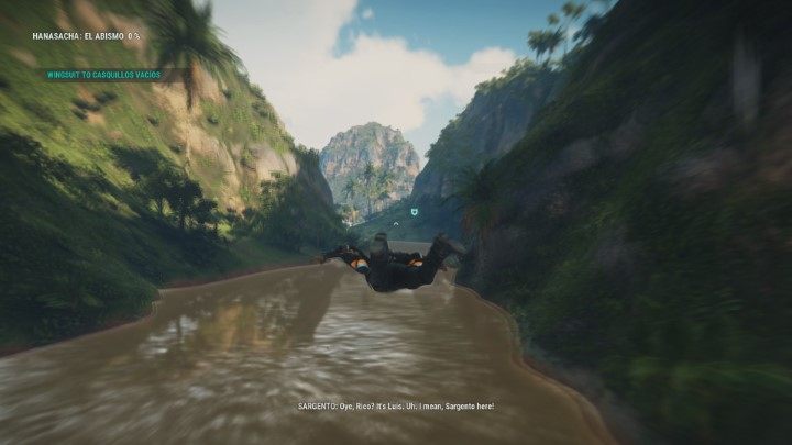 Po zakończeniu filmiku będziesz mógł skorzystać z kolejnego gadżetu - tym razem będzie to wingsuit - Just Cause 4: Operacja Zamieć - solucja, opis przejścia - Just Cause 4 - poradnik do gry