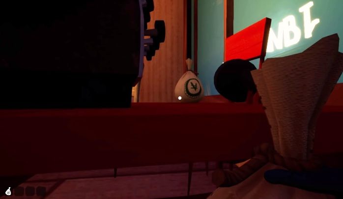 Za boiskiem znajduje się budynek z dużą ilością regałów - Zadanie drugie - zbierz pieniądze - Hello Neighbor Hide and Seek - poradnik do gry