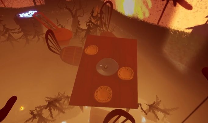 Twoim pierwszym zadaniem jest dostanie się na stół - Zadanie trzecie - pożar - Hello Neighbor Hide and Seek - poradnik do gry