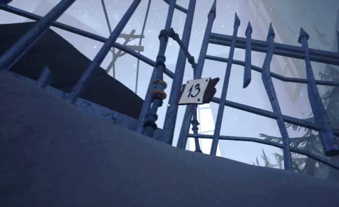 Twoim pierwszym zadaniem będzie przestawienie dźwigni umieszczonej koło kartki z numerem 13 - Zadanie czwarte - cmentarz - Hello Neighbor Hide and Seek - poradnik do gry