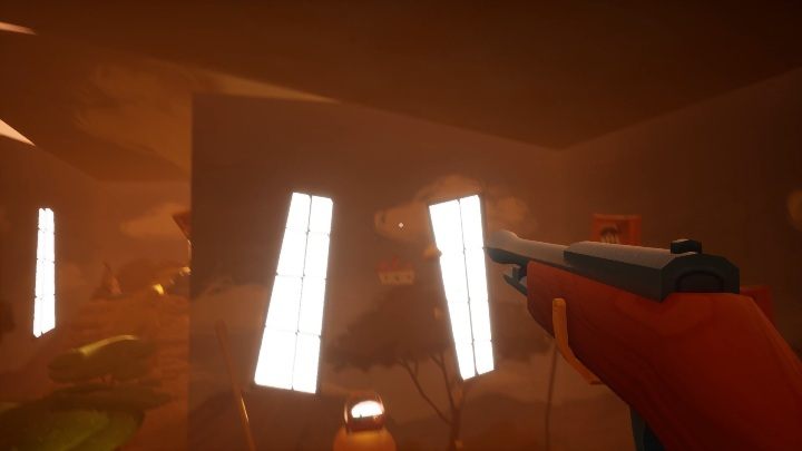 Stań na górze koło gniazda i zestrzel małego ptaka latającego po mapie - Pierwsze zadanie - pozbieranie zabawek - Hello Neighbor Hide and Seek - poradnik do gry