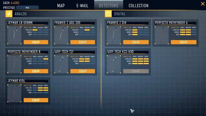 Sprzęt dostępny w grze. - Dostępne narzędzia w Treasure Hunter Simulator - Treasure Hunter Simulator - poradnik do gry