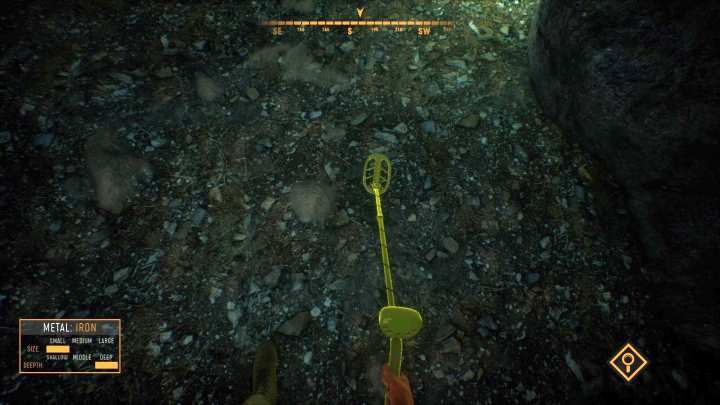 Gdy skaner zaświeci się na żółto, będzie można wykopać skarb. - Lokalizowanie i wykopywanie skarbów w Treasure Hunter Simulator - Treasure Hunter Simulator - poradnik do gry