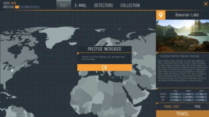 Ekran ukazujący zwiększenie poziomu prestiżu. - Jak szybko podnosić prestiż w Treasure Hunter Simulator? - Treasure Hunter Simulator - poradnik do gry