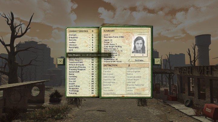 W zakładce Skills musisz dostosować jaką postać chciałbyś stworzyć - Tworzenie postaci w ATOM RPG - ATOM RPG - poradnik do gry