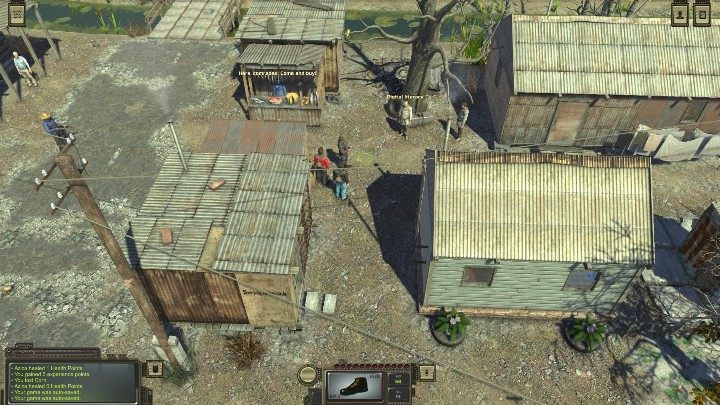 Koło straganów możesz znaleźć dwóch oszustów, a zaraz obok ich dwóch klientów - Krasnoznamenny - Solucja ATOM RPG - ATOM RPG - poradnik do gry