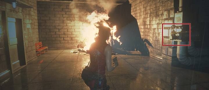 Teraz wróć do góry w pobliże płonącego śmigłowca - Zdobycie identyfikatora i ucieczka | Posterunek policji w Resident Evil 2 - Resident Evil 2 - poradnik do gry