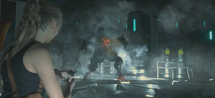 Dopiero niszcząc oczy na brzuchu potwora zadajesz mu faktyczne obrażenia - Walka z bossem - G3 w Resident Evil 2 - Resident Evil 2 - poradnik do gry