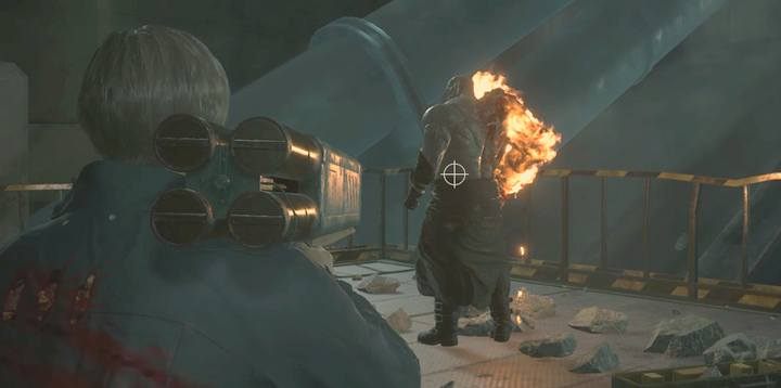 Wroga pozbędziesz się całkowicie używając znalezionej rakietnicy - Walka z Tyranem (Leon) w Resident Evil 2 - Resident Evil 2 - poradnik do gry