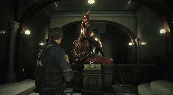 1 - Jak rozwiązać zagadkę z posągiem jednorożca (Leon) w Resident Evil 2? - Resident Evil 2 - poradnik do gry