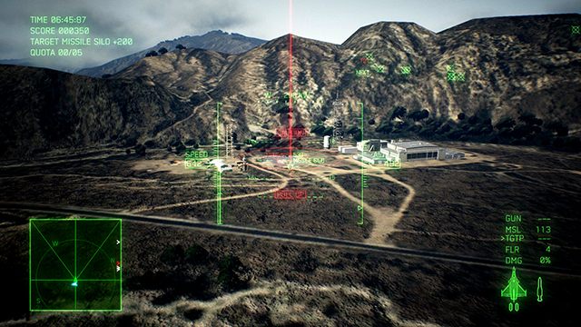 Steruj czerwoną linią z kołem tak, żeby była cały czas czerwona, aż do momentu, kiedy linia dojdzie do ziemi - wtedy bomba trafi w cel. - Atakowanie celów naziemnych w Ace Combat 7 - Ace Combat 7 Skies Unknown - poradnik do gry