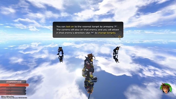 W lewym dolnym rogu ekranu, znajdziesz komendy, które określają, co ma zrobić twoja postać w danym momencie potyczki - Walka w Kingdom Hearts 3 - Kingdom Hearts 3 - poradnik do gry