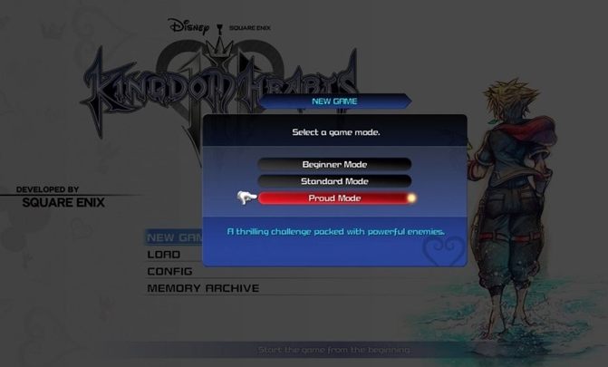 Na początku rozgrywki możesz wybrać poziom trudności, między Beginner, Standard i Proud - Porady na start Kingdom Hearts 3 - Kingdom Hearts 3 - poradnik do gry