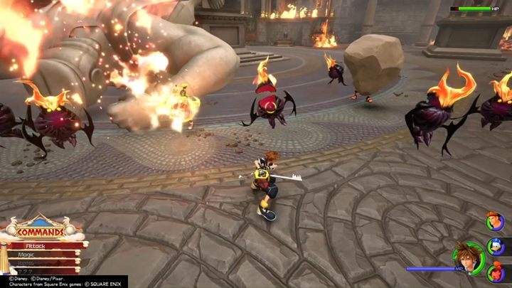 Jeśli utknąłeś na jakimś bossie i nie możesz przepchnąć fabuły dalej pamiętaj, że możesz cofnąć się do wcześniejszych obszarów, powalczyć z wrogami i zdobyć doświadczenie - Porady na start Kingdom Hearts 3 - Kingdom Hearts 3 - poradnik do gry