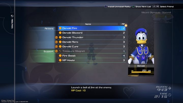 Przy awansach na wyższy poziom doświadczenia, Sora, Donald i Goofy otrzymują często nowe umiejętności, które kosztują AP - Porady na start Kingdom Hearts 3 - Kingdom Hearts 3 - poradnik do gry