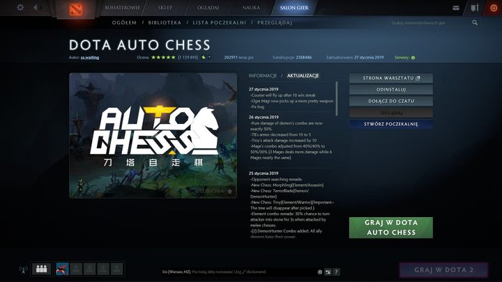 Dota Auto Chess jest modem do gry DOTA 2, w którego można grać zupełnie za darmo - Dota Auto Chess - poradnik do gry