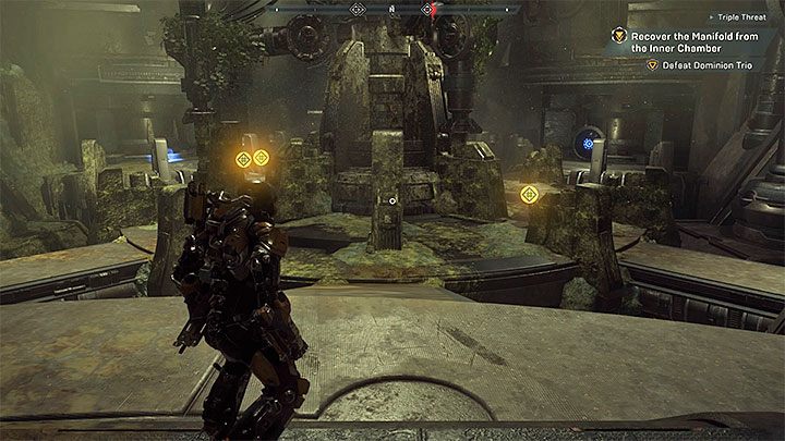 Zagadkę z barierą rozwiązuje się niedługo po dotarciu do wewnętrznej komnaty (Inner Chamber) z zamiarem pozyskania kolektora (Manifold) - Jak wyłączyć barierę (misja fabularna Triple Threat) w Anthem? - Anthem - poradnik do gry