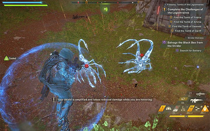 Dodatkową zaletą poprawnie wykonywanych ataków combo jest to, że negatywne statusy mogą przenieść się na stojących w okolicy innych przeciwników - Wykonywanie combo w Anthem - Anthem - poradnik do gry