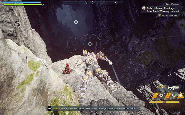 W drugiej misji samouczka możesz już latać javelinem, przy czym pamiętaj o obserwowaniu paska temperatury silników - Wczesne ostrzeżenia | Solucja do gry Anthem - Anthem - poradnik do gry